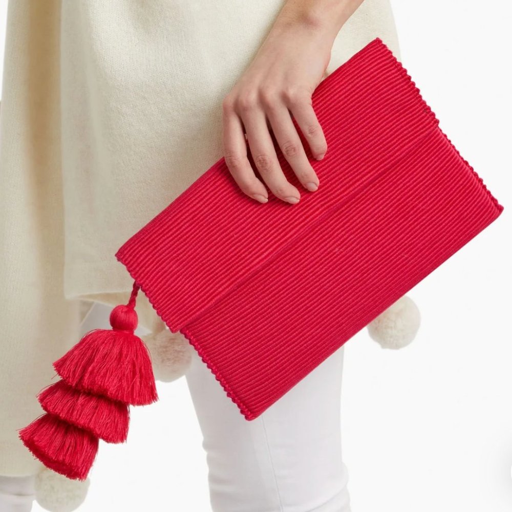 Sh*t That I Knit Classic Tassel Pink Clutch